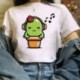 Summer Fashion Shirt Love Is Cike a Cactus T Shirt Women Tops Base O-neckwhite Tees Funny Lnteresting Girls Tshirt Gothic