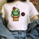 Summer Fashion Shirt Love Is Cike a Cactus T Shirt Women Tops Base O-neckwhite Tees Funny Lnteresting Girls Tshirt Gothic